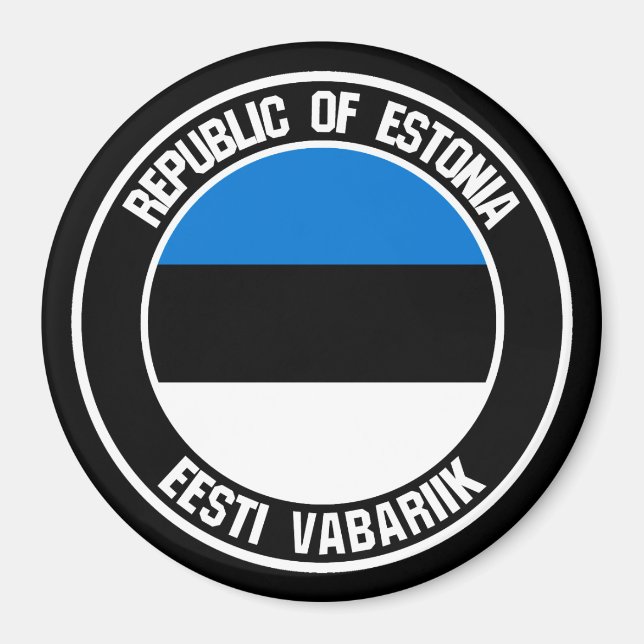 Estonia Round Emblem Magnet (Front)