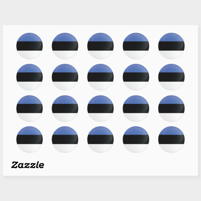 Estonia  Round Icon Flag Classic Round Sticker (Sheet)
