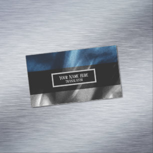 Estonia silk flag magnetic business card