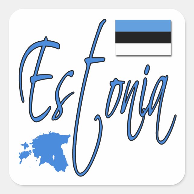 Estonia Square Sticker (Front)