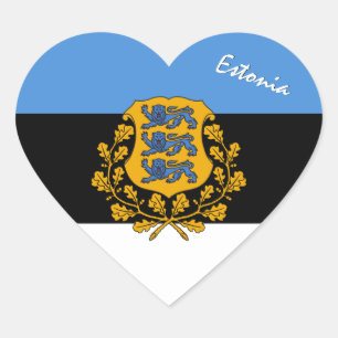 Estonia Sticker, Heart, Patriotic Estonian Flag Heart Sticker