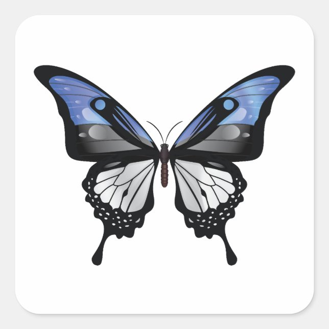 Estonia Swallowtail Butterfly Flag Sticker (Front)