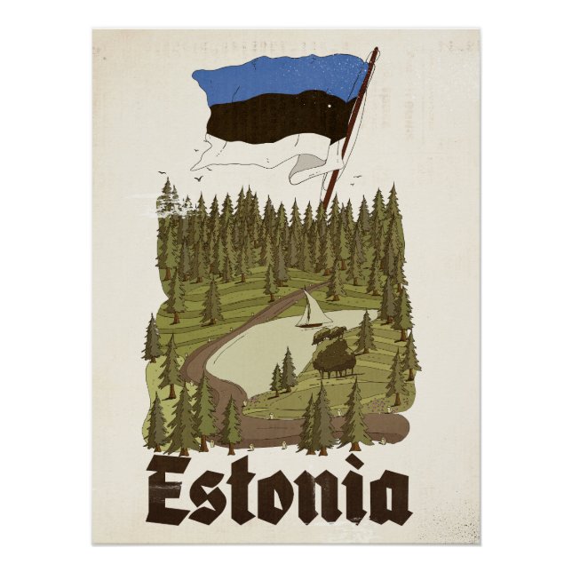Estonia Vintage Travel Poster (Front)