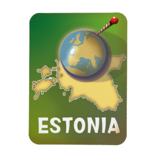 Estonia Vintage travel poster map Magnet