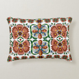 Estonian antique folk art design with flowers decorative cushion