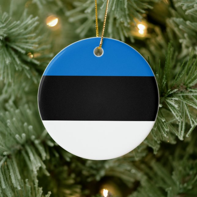 Estonian Flag Ceramic Tree Decoration (Tree)