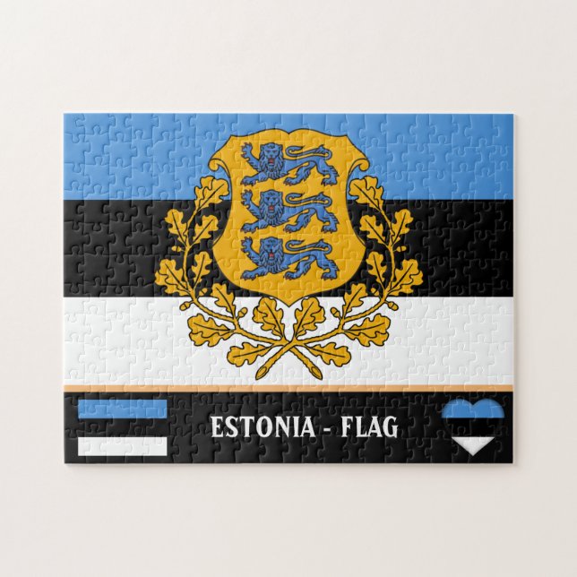 Estonian Flag & Estonia - country, holiday /sports Jigsaw Puzzle (Horizontal)