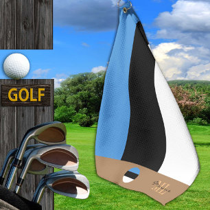 Estonian flag & Estonia monogrammed / golf towel