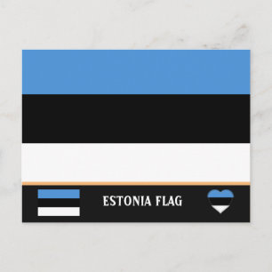 Estonian Flag & Estonia - travel, holiday /sports Postcard