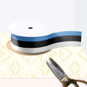 Estonian Flag ribbon, fashion /sports, Estonia Satin Ribbon