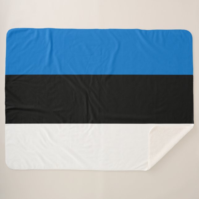 Estonian Flag Sherpa Blanket (Front (Horizontal))