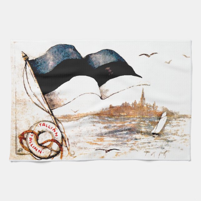 Estonian Flag Tea Towel (Horizontal)