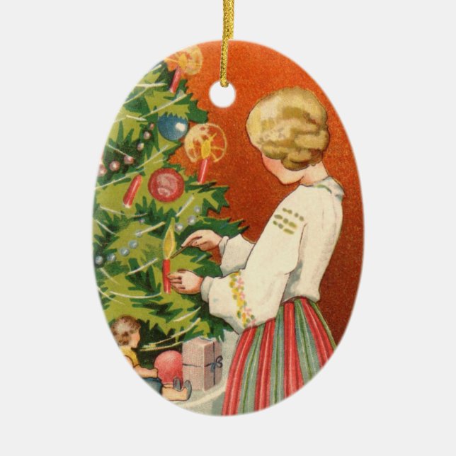 Estonian Girl at Christmas Tree Ornament (Front)