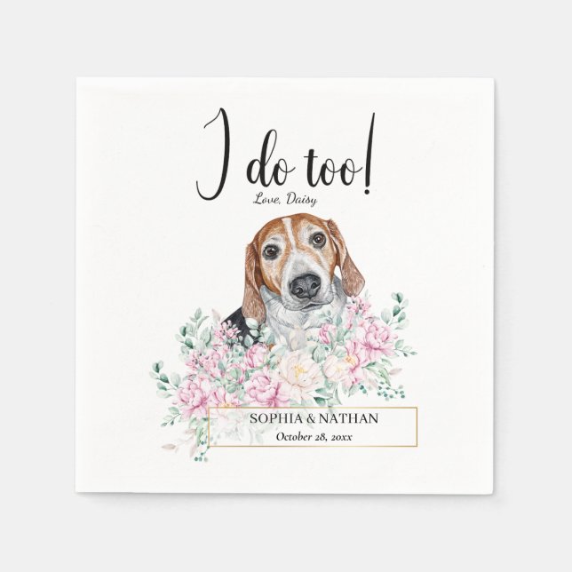 Estonian Hound Dog Wedding Cocktail Napkins (Front)