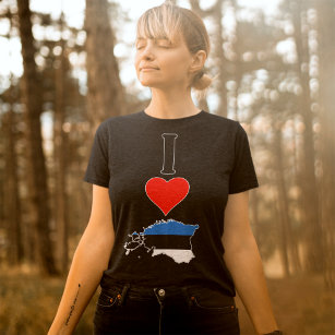 Estonian Vertical I Love Heart Estonia Cute Womens T-Shirt