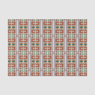 Estonian vintage folk art floral pattern tissue paper