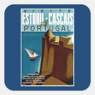 Estoril-Cascais in Portugal Square Sticker