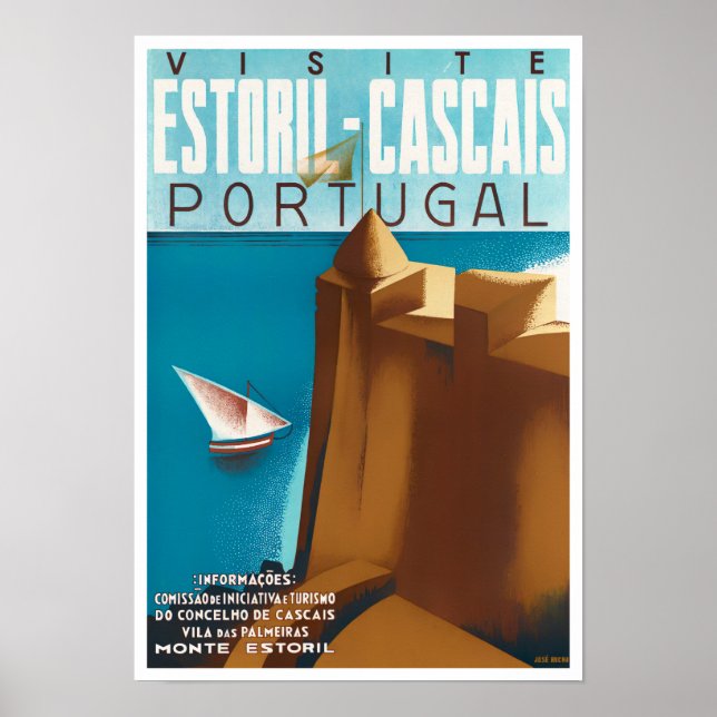 Estoril Cascais Portugal vintage travel Poster (Front)