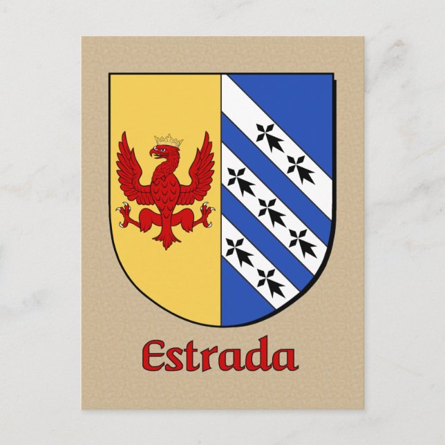 Estrada Family Heraldic Shield Postcard (Front)