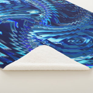 Estrela azul ondulada com traçados em ziguezague sherpa blanket