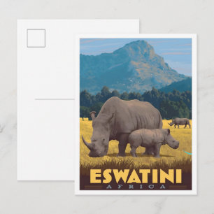 Eswatini Africa Vintage Travel  Postcard