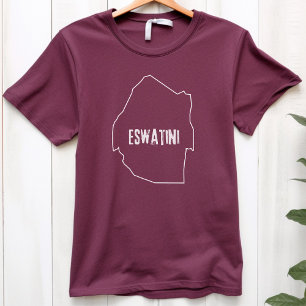 Eswatini Country Map Outline Swaziland Swazi Line T-Shirt