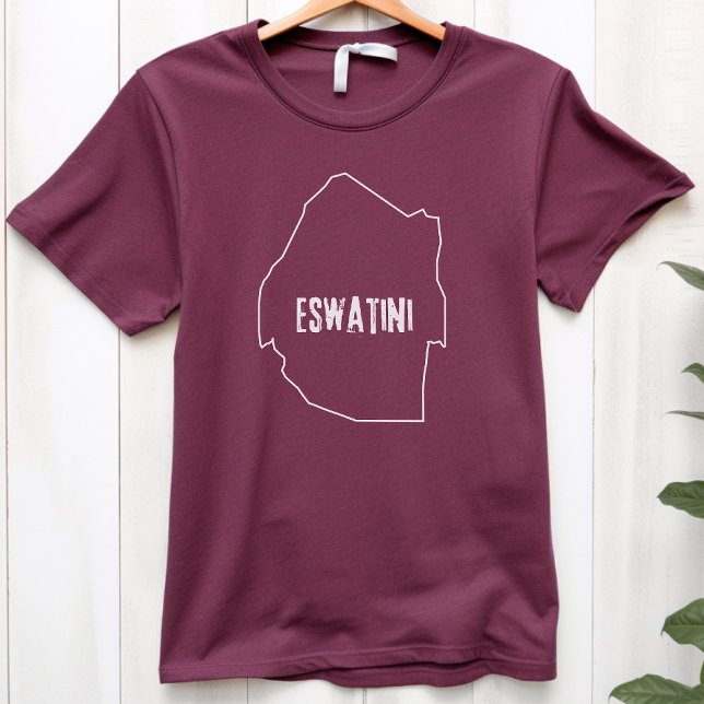 Eswatini Country Map Outline Swaziland Swazi Line T-Shirt (Creator Uploaded)