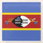 Eswatini Flag Glass Coaster<br><div class="desc">Patriotic flag of Eswatini.</div>