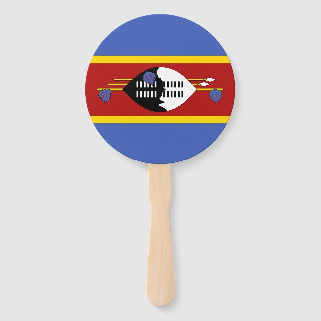 Eswatini Flag Hand Fan (Front)
