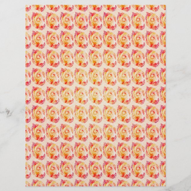 ET Abstract Roses Scrapbook Paper 2-Sided Page (Front)