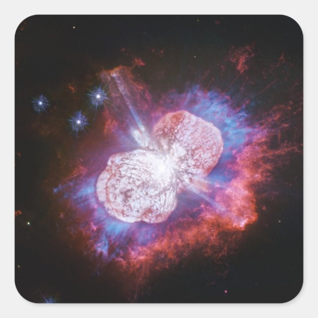 Eta Carinae Binary Star System Fireworks Square Sticker (Front)