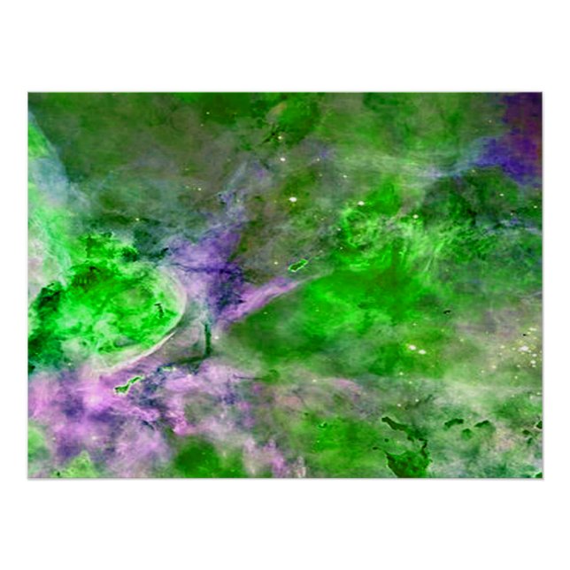 Eta Carinae Nebula Enhanced Green Poster (Front)