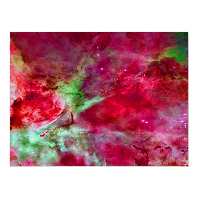 Eta Carinae Nebula Enhanced Red Poster (Front)