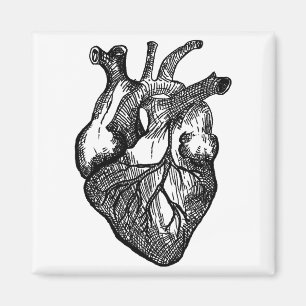 Etch Heart Valentine Halloween Love Realistic Goth Magnet