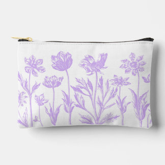 Etched Flowers (Lavender) Fine Art Accessory Pouch