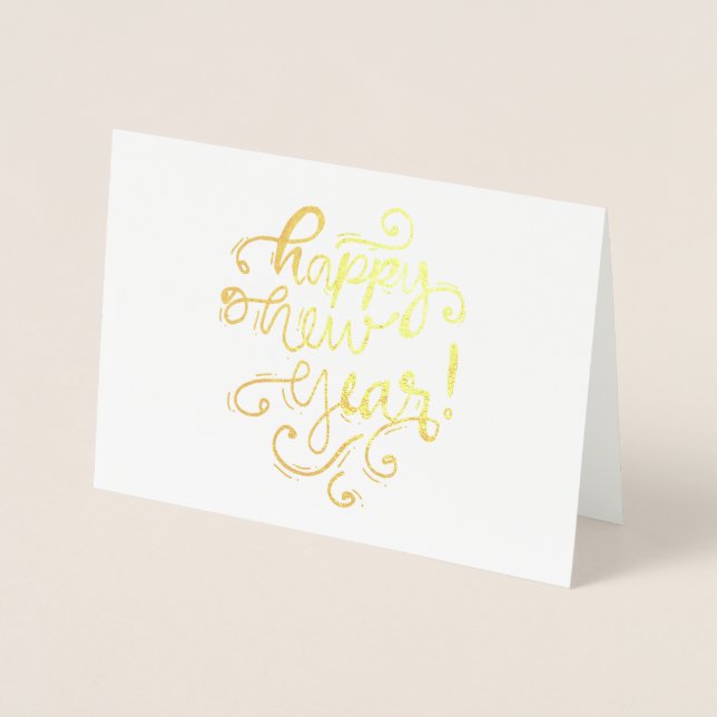 Etched Foil JOY Holiday Card (Front)