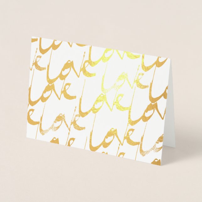 Etched Foil LOVE Greeting Card (Front)