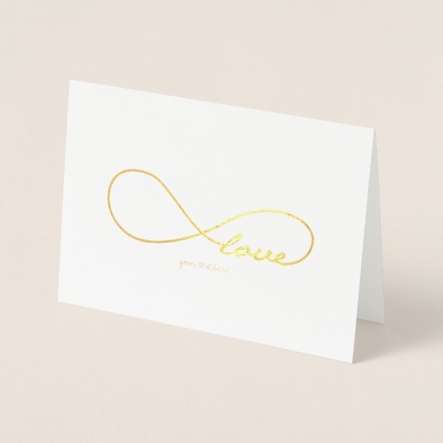 Etched Gold Foil Infinity LOVE Greeting Cards (Front)