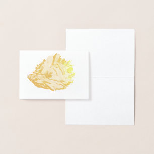 Etched Gold Oyster Seashell Foil Card