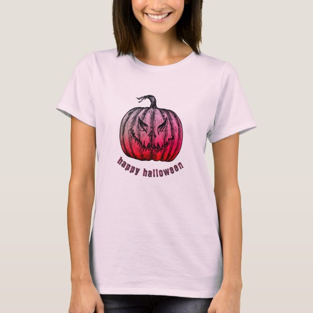 Etched Jack-o-lantern Halloween T-Shirt (Front)