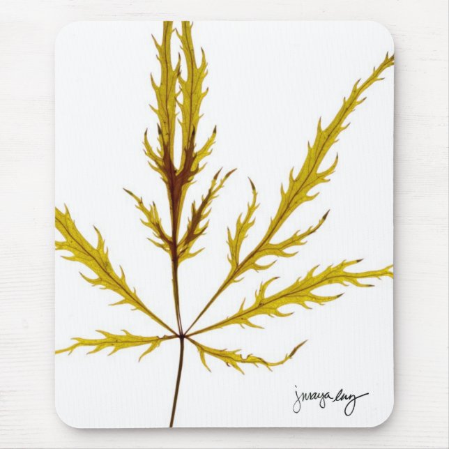 "Etched Leaf" by J. Maya Luz Mouse Pad (Front)