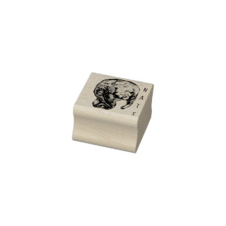 Etched Manatee Rubber Stamp