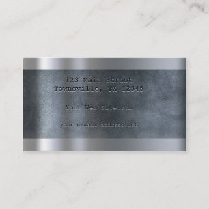 Etched Metallic Plate Blue Business Card