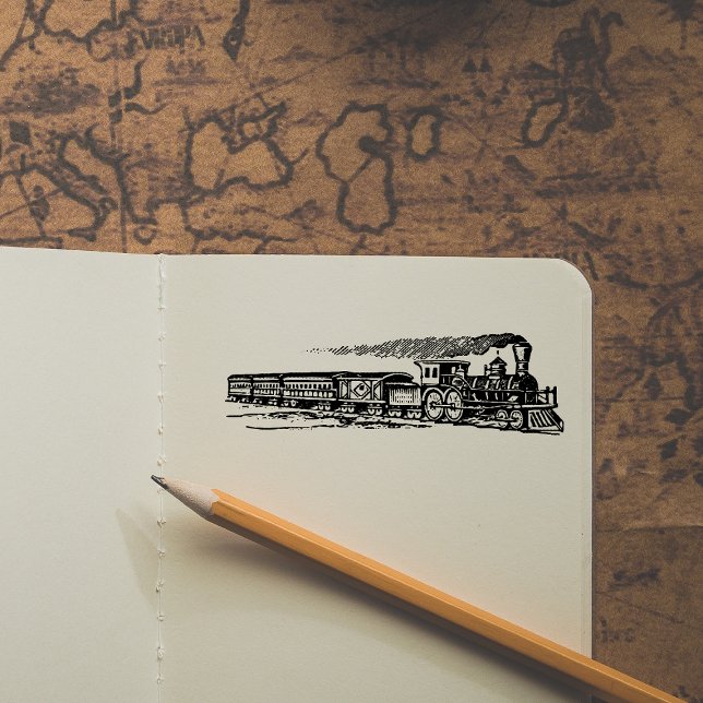Etched Vintage Train Rubber Art Stamp (Creator Uploaded)