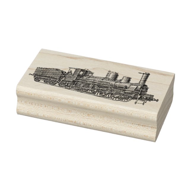 Etched Vintage Train Steam Engine Wooden Art Stamp (Stamp)