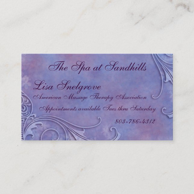 Etched Watercolor Business Card (Front)