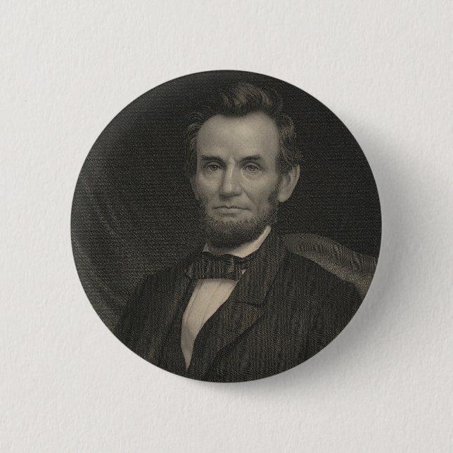 Etching Portrait of Abraham Lincoln 6 Cm Round Badge (Front)