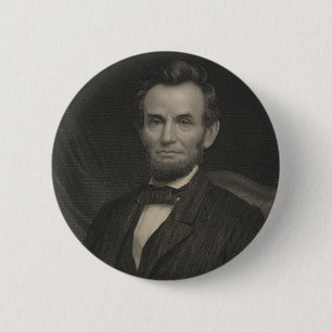 Etching Portrait of Abraham Lincoln 6 Cm Round Badge