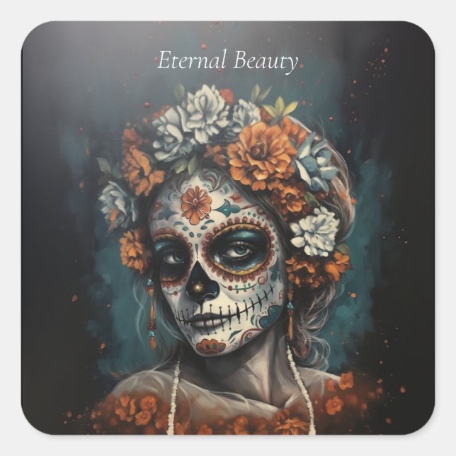 Eternal Beauty, custom Square Sticker (Front)