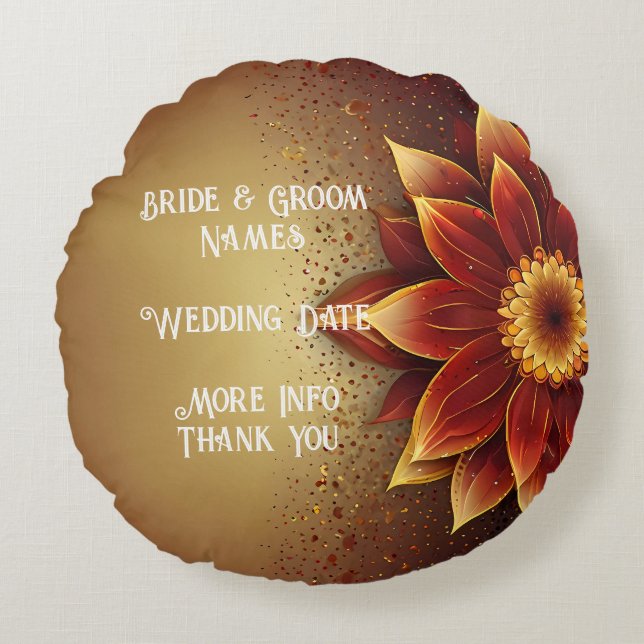 Eternal Bloom: A Timeless Celebration of Love Round Cushion (Front)